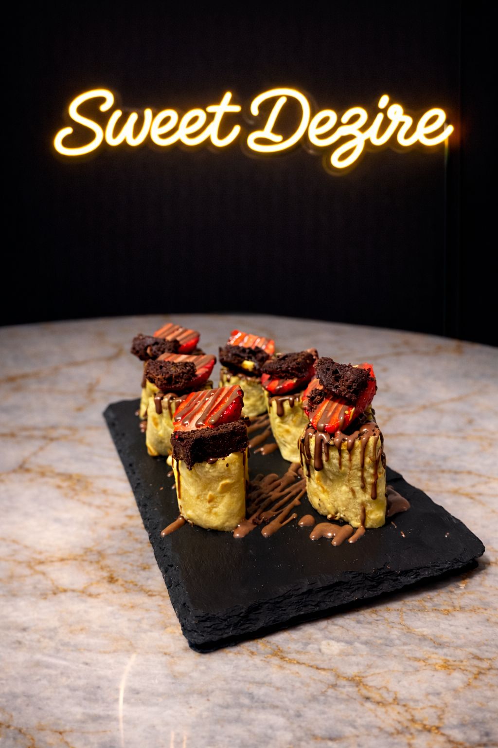 Brownie & Strawberry Sushi Crepe